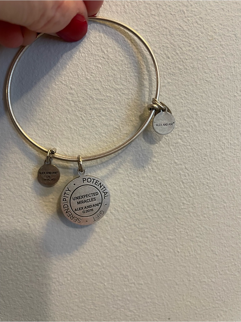 Alex and Ani Silver-tone 'Unexpected Miracles' Charm Bangle